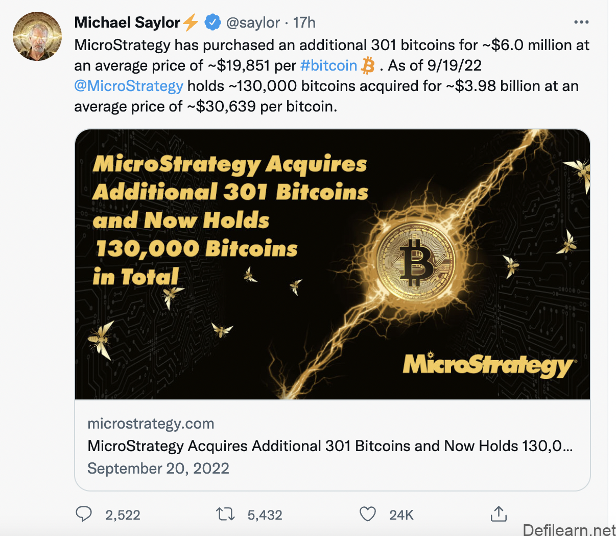MicroStrategy mua thêm 6 triệu đô Bitcoin